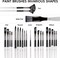 25pcs Paint Brush Set, Professional Paintbrushes Acrylic Paint Brushes Expert Series Nylon Brushes Kit with Palette Knife and Cloth Roll for Acrylic, Oil, Watercolor and Face Painting